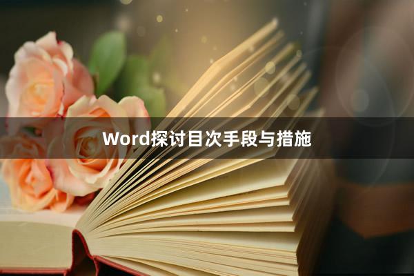 Word探讨目次手段与措施